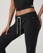 Halo Slim Flare Ankle Pant | Solid Black