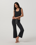 Halo Slim Flare Ankle Pant | Solid Black