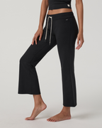 Halo Slim Flare Ankle Pant | Solid Black