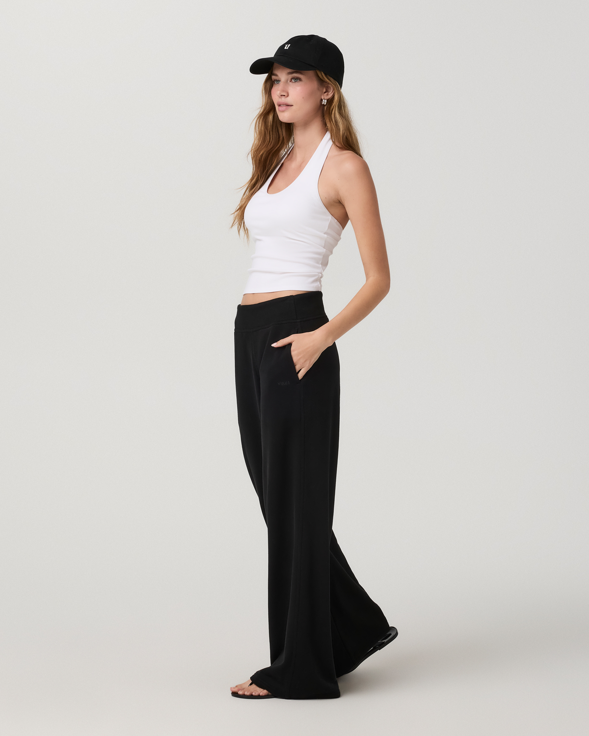 Sedona Midrise Wideleg Sweatpant - Short | Black