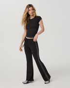 Halo Low Rise Slim Flare Retro Pant | Solid Black