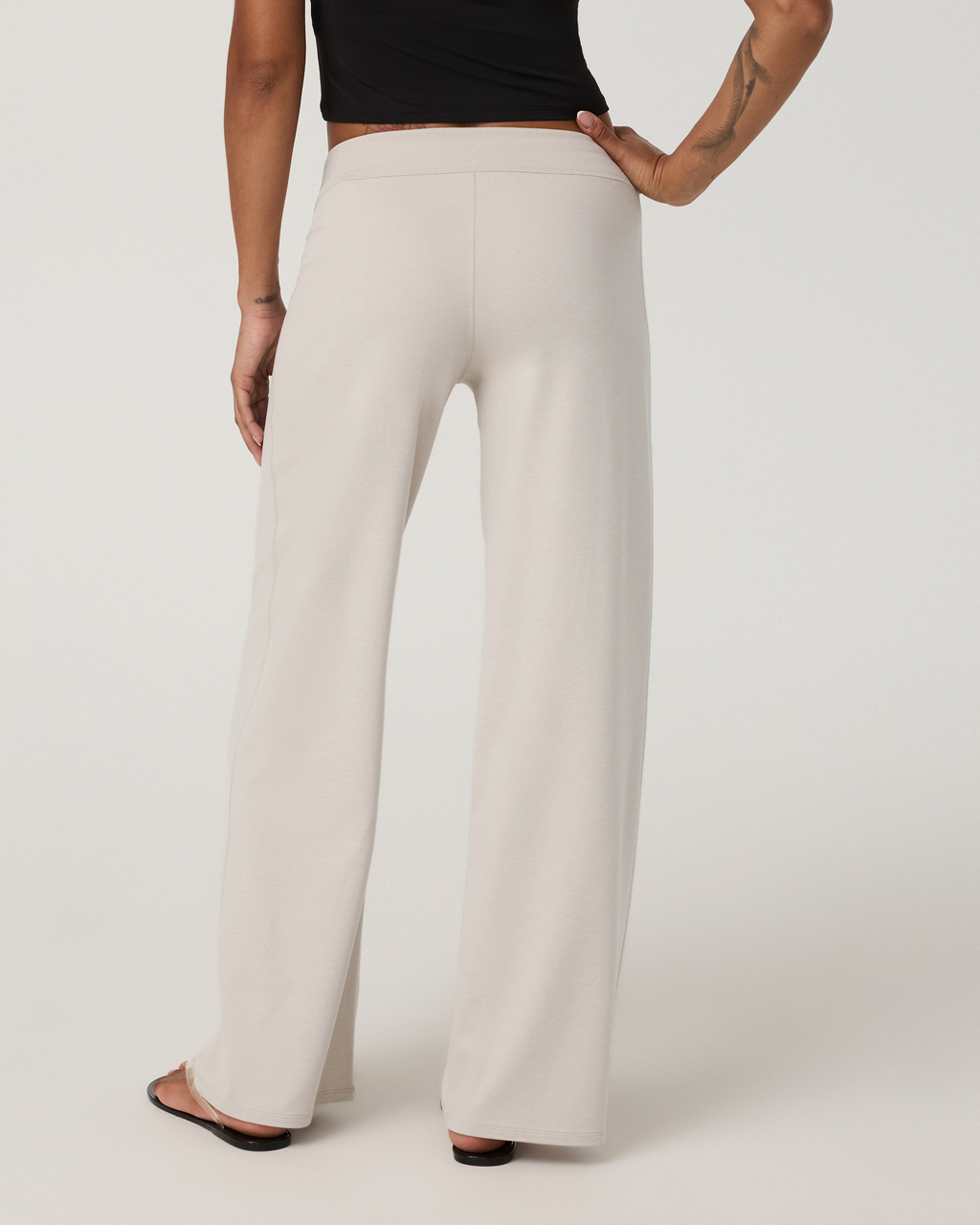 Halo Low Rise Straight Leg Pant - Long | Ecru Heather