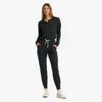 Lux Henley Jumpsuit | Black Heather