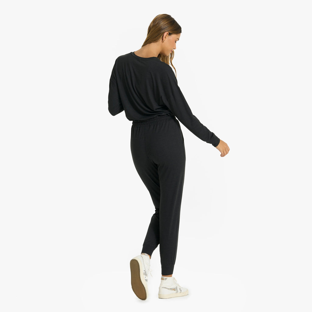 Lux Henley Jumpsuit | Black Heather