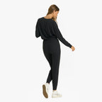 Lux Henley Jumpsuit | Black Heather