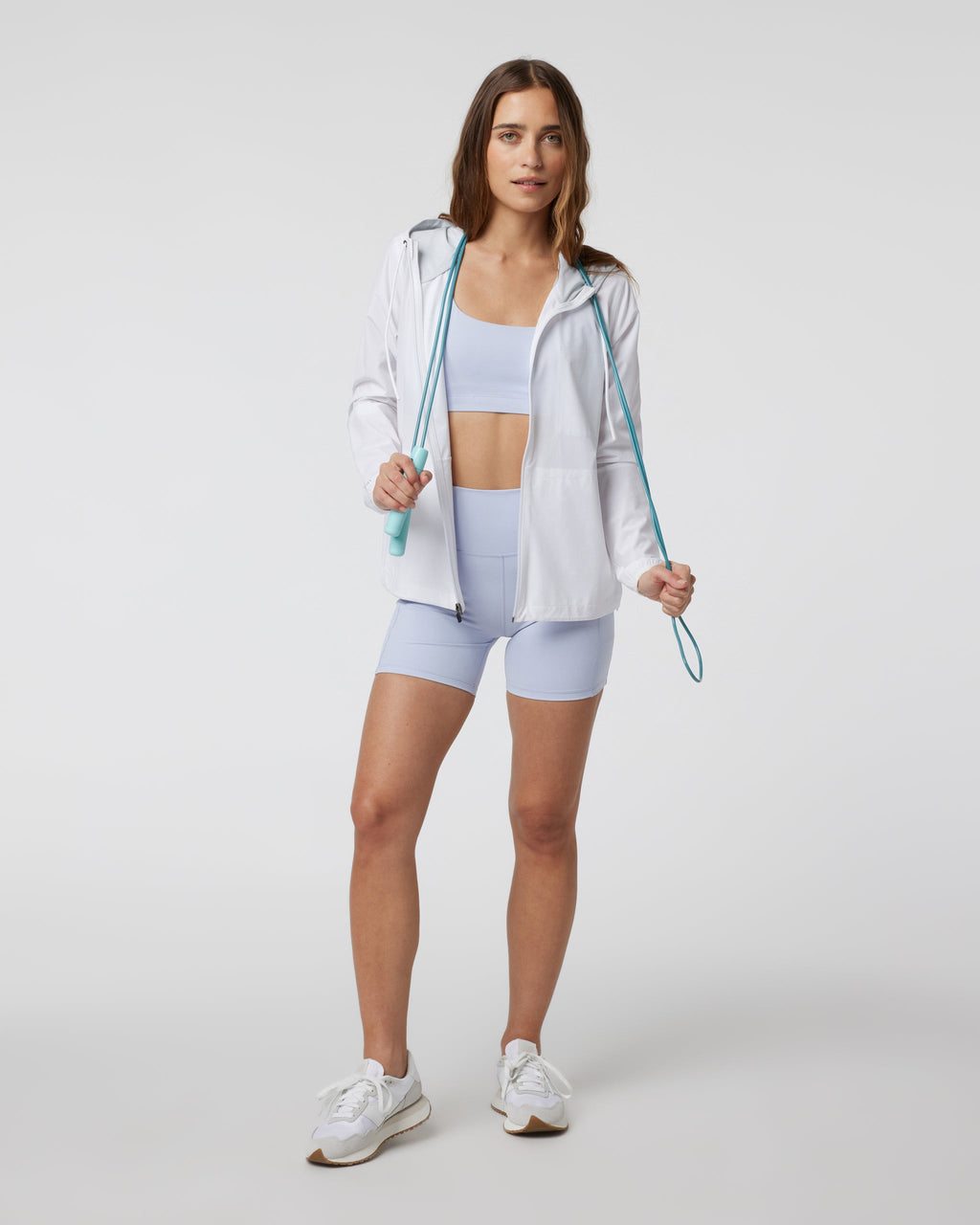 Womens Outdoor Trainer Shell | White Linen Texture