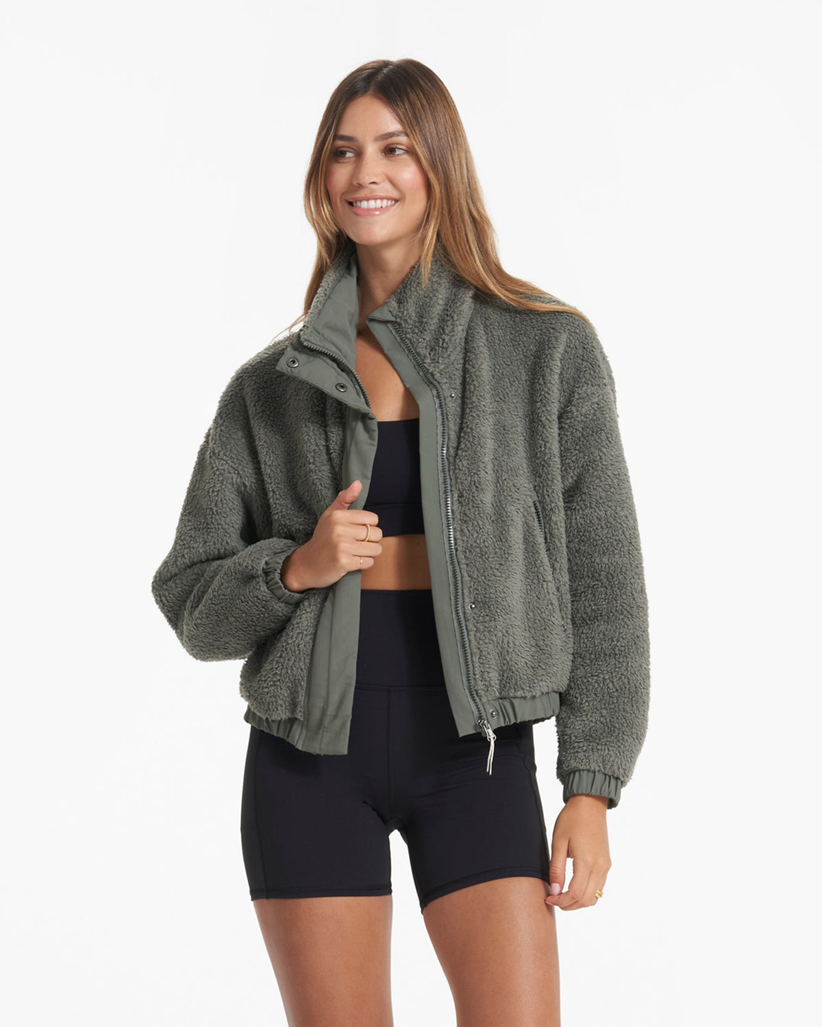 Cozy Sherpa Jacket | Dusty Pine