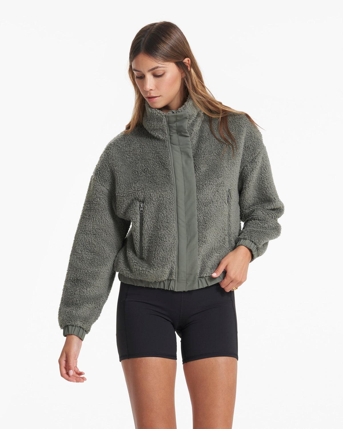 Cozy Sherpa Jacket | Dusty Pine