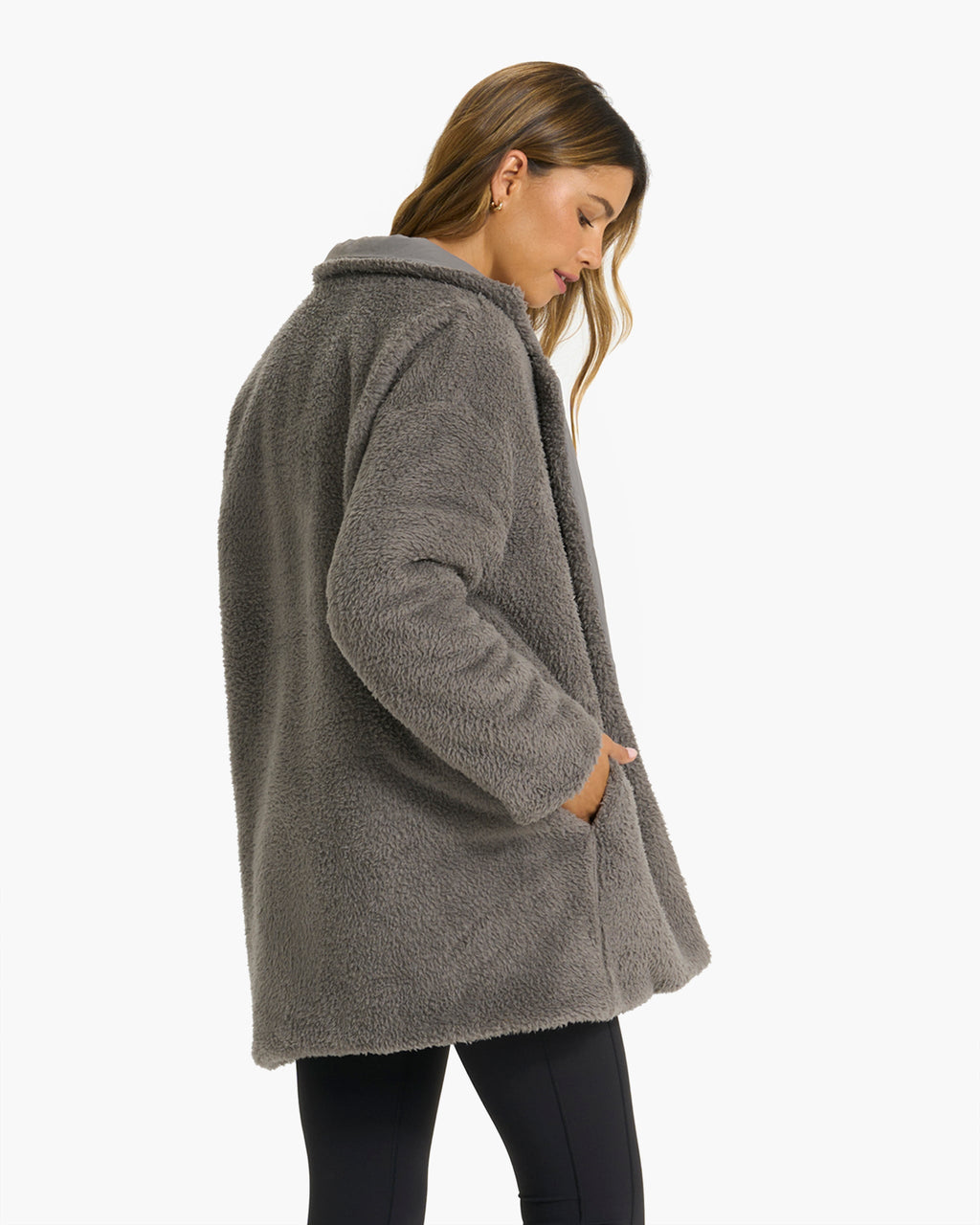 Cozy Sherpa Blazer | Smoke