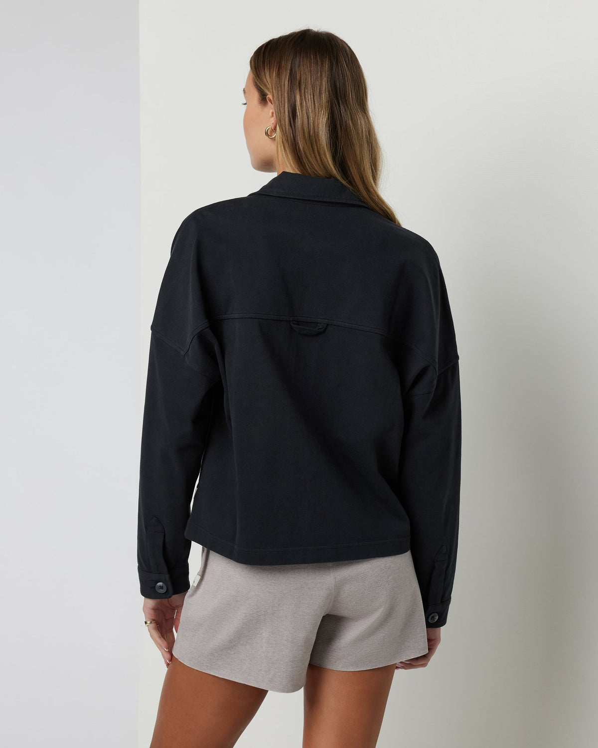 Mackenzie Cropped Shirt Jacket | Washed Black