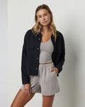 Mackenzie Cropped Shirt Jacket | Washed Black