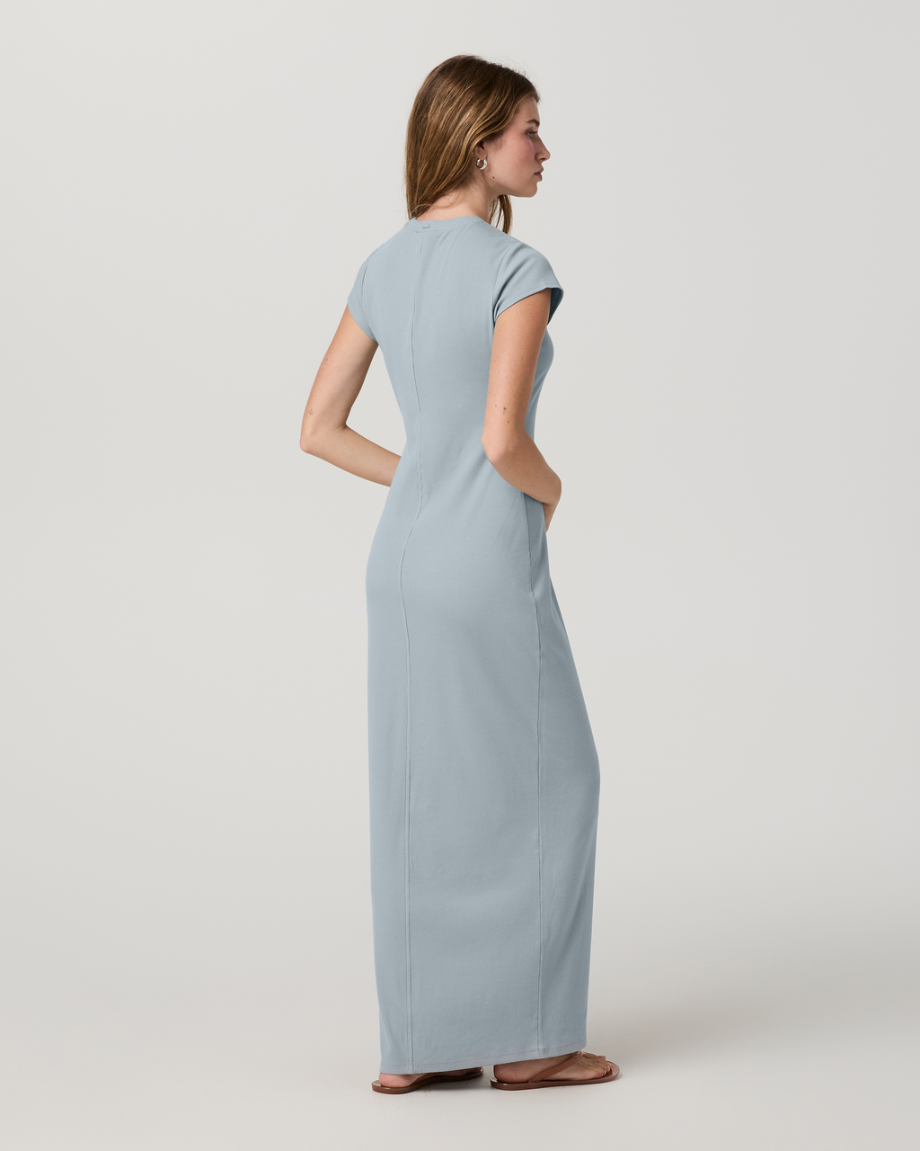 Rib Tee Dress | Raindrop