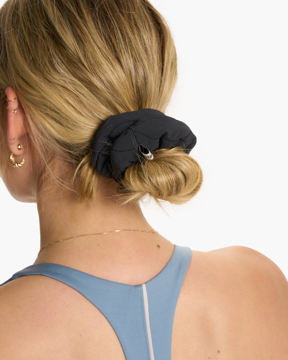 Quilted Puff Scrunchie | Black